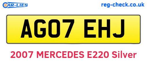 AG07EHJ are the vehicle registration plates.