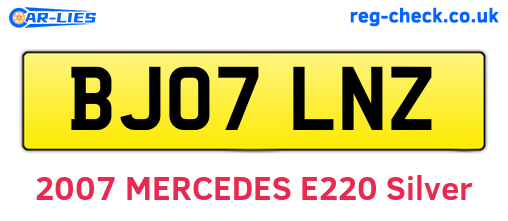 BJ07LNZ are the vehicle registration plates.