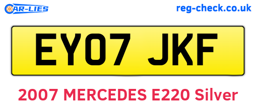EY07JKF are the vehicle registration plates.