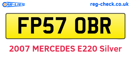 FP57OBR are the vehicle registration plates.