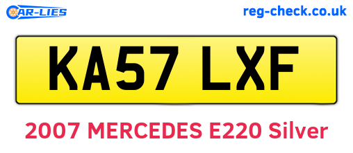 KA57LXF are the vehicle registration plates.