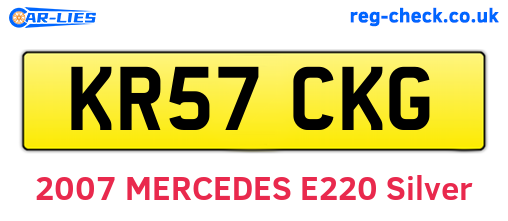 KR57CKG are the vehicle registration plates.