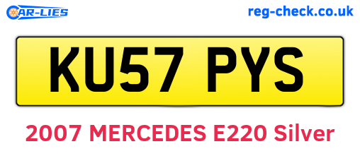 KU57PYS are the vehicle registration plates.