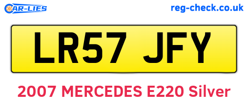 LR57JFY are the vehicle registration plates.