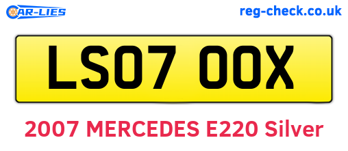 LS07OOX are the vehicle registration plates.