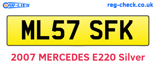 ML57SFK are the vehicle registration plates.