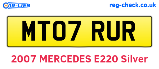 MT07RUR are the vehicle registration plates.