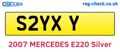 S2YXY are the vehicle registration plates.