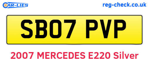 SB07PVP are the vehicle registration plates.