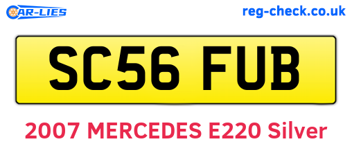 SC56FUB are the vehicle registration plates.