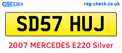 SD57HUJ are the vehicle registration plates.