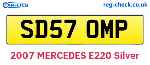 SD57OMP are the vehicle registration plates.
