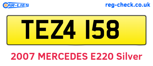 TEZ4158 are the vehicle registration plates.
