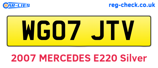WG07JTV are the vehicle registration plates.