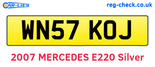WN57KOJ are the vehicle registration plates.