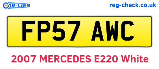 FP57AWC are the vehicle registration plates.