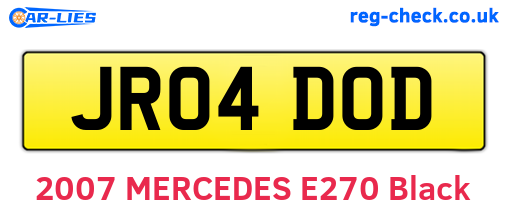 JR04DOD are the vehicle registration plates.