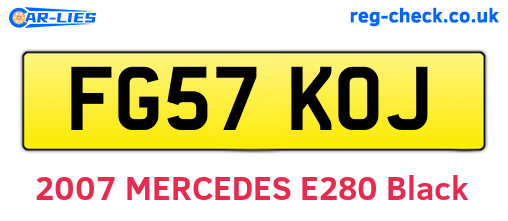 FG57KOJ are the vehicle registration plates.