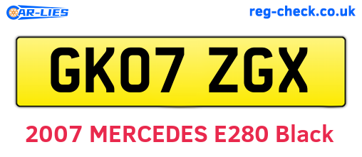 GK07ZGX are the vehicle registration plates.