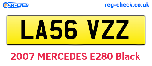 LA56VZZ are the vehicle registration plates.