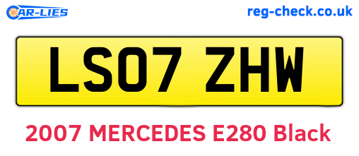 LS07ZHW are the vehicle registration plates.