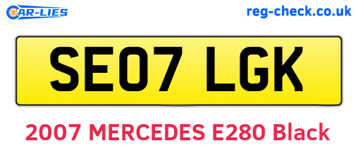 SE07LGK are the vehicle registration plates.