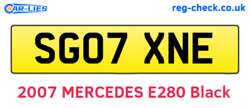 SG07XNE are the vehicle registration plates.