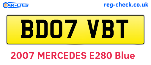 BD07VBT are the vehicle registration plates.