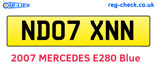 ND07XNN are the vehicle registration plates.