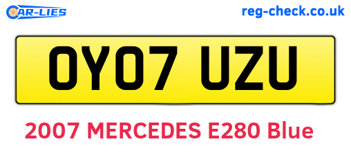 OY07UZU are the vehicle registration plates.