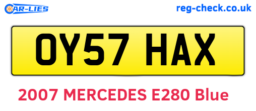 OY57HAX are the vehicle registration plates.