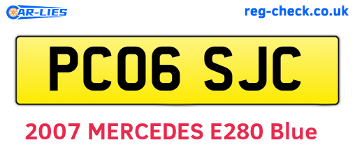 PC06SJC are the vehicle registration plates.