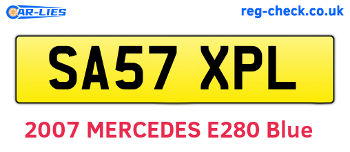 SA57XPL are the vehicle registration plates.
