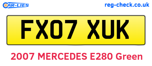 FX07XUK are the vehicle registration plates.