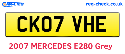 CK07VHE are the vehicle registration plates.