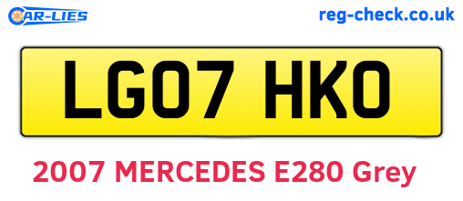 LG07HKO are the vehicle registration plates.