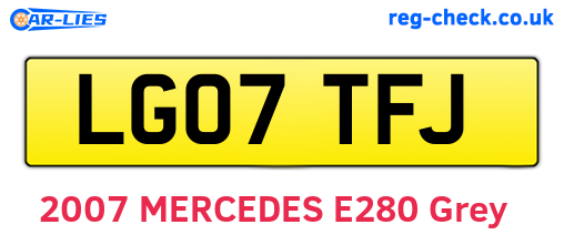 LG07TFJ are the vehicle registration plates.