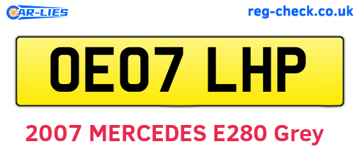 OE07LHP are the vehicle registration plates.