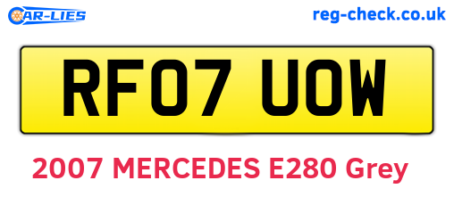 RF07UOW are the vehicle registration plates.