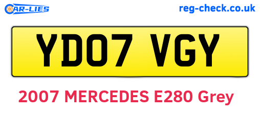 YD07VGY are the vehicle registration plates.