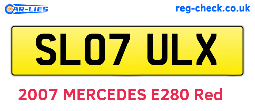 SL07ULX are the vehicle registration plates.