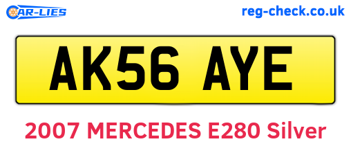 AK56AYE are the vehicle registration plates.