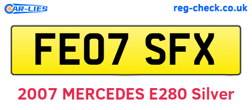 FE07SFX are the vehicle registration plates.
