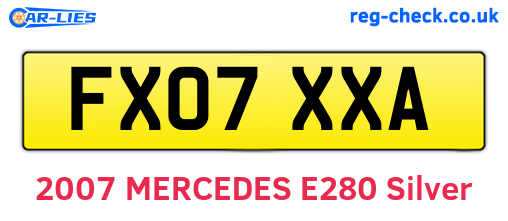 FX07XXA are the vehicle registration plates.