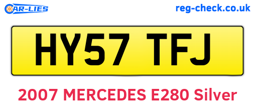 HY57TFJ are the vehicle registration plates.