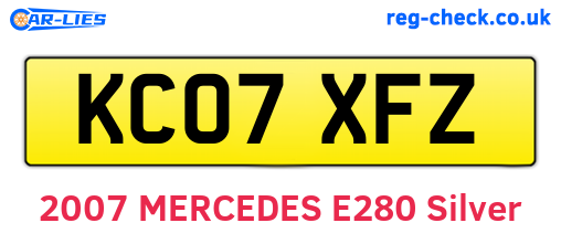 KC07XFZ are the vehicle registration plates.