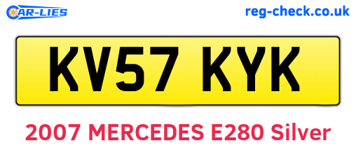 KV57KYK are the vehicle registration plates.