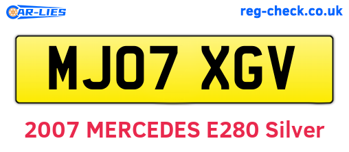 MJ07XGV are the vehicle registration plates.