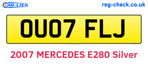 OU07FLJ are the vehicle registration plates.