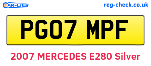 PG07MPF are the vehicle registration plates.
